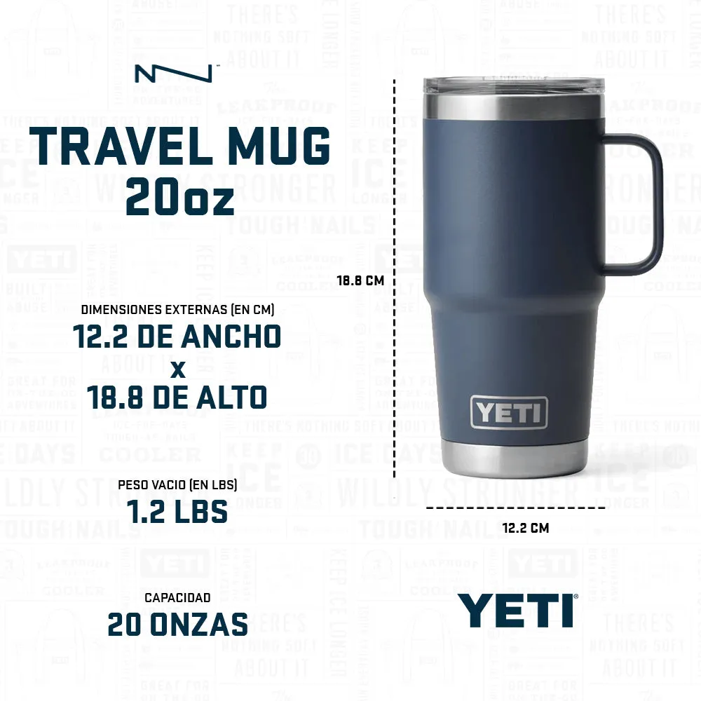 21071502565 TAZA RAMBLER 20oz TRAVEL MUG CON TAPA STRONGHOLD AGAVE TEAL MARCA YETI