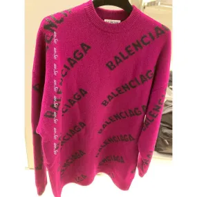 BALENCIAGA  |Crew Neck Casual Style Unisex Wool Street Style Long Sleeves