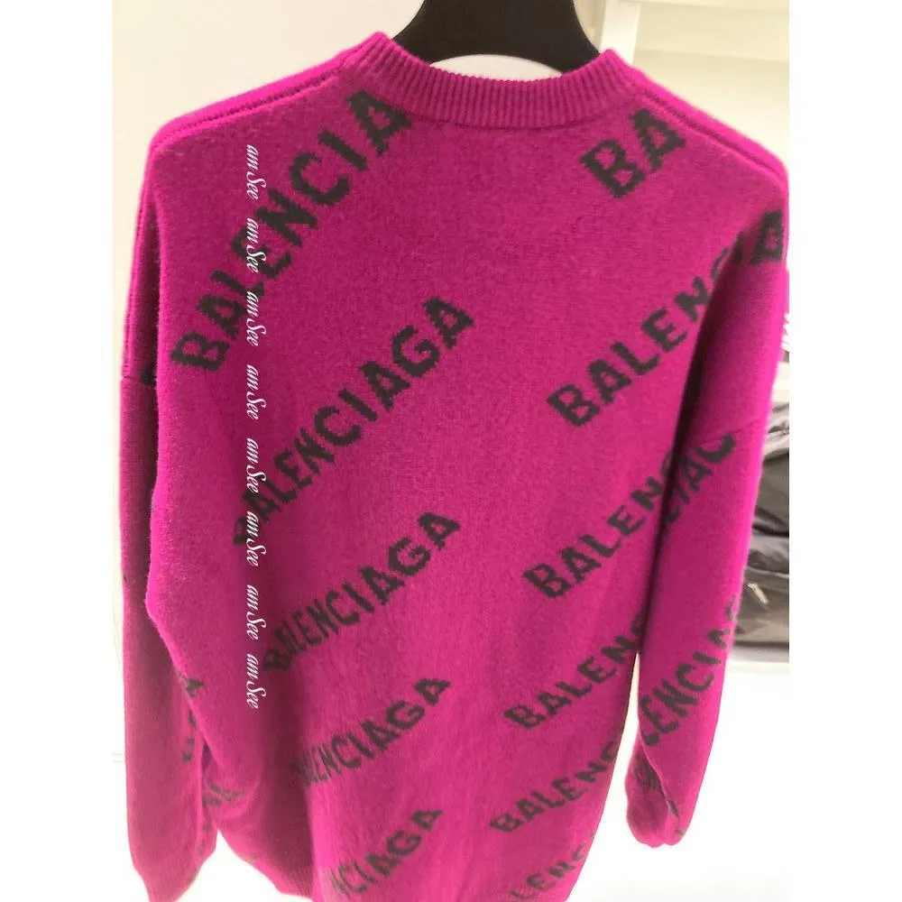 BALENCIAGA  |Crew Neck Casual Style Unisex Wool Street Style Long Sleeves