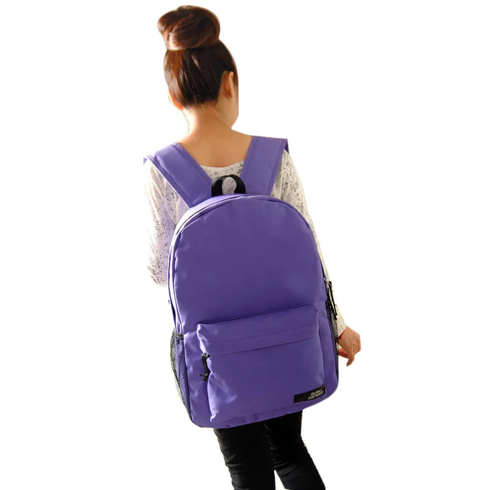 Best Price Simple Women Canvas Backpack Schoolbag