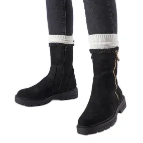 Black insulated boots with a Sunnyslope zipper