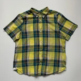 Bonpoint Yellow Check Cotton Short Sleeve Shirt: 10 Years