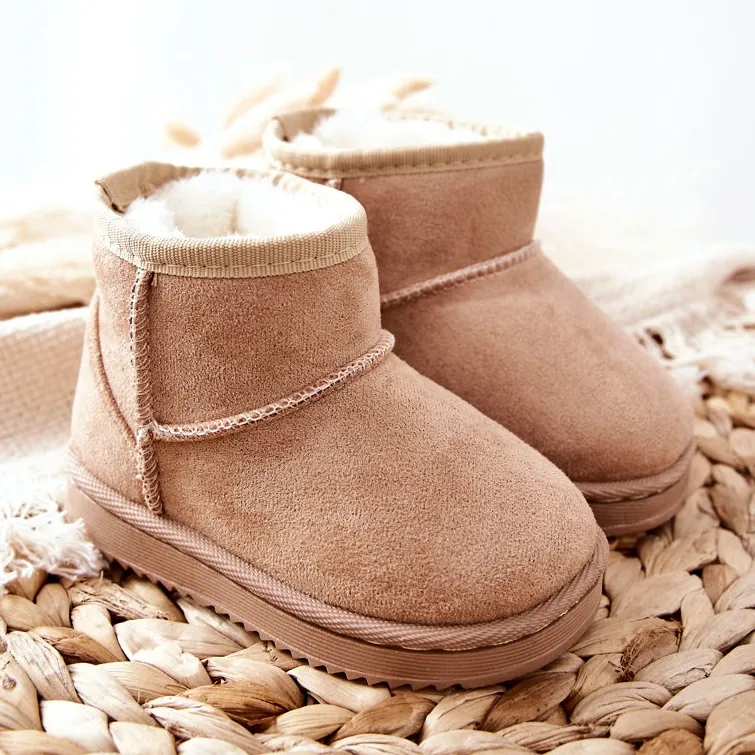 Children's Warm Snow Boots Beige Gooby brown