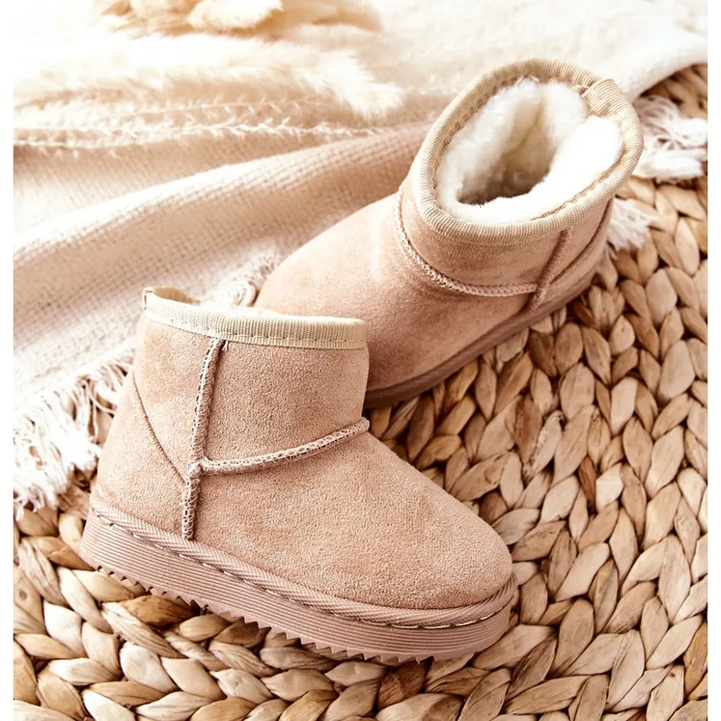 Children's Warm Snow Boots Beige Gooby brown