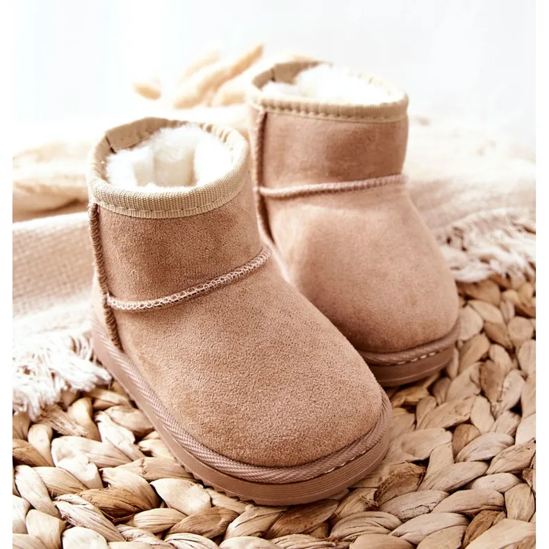 Children's Warm Snow Boots Beige Gooby brown