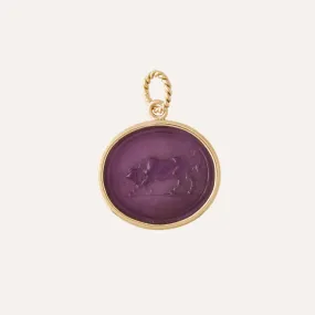 Classic Bull Purple Italian Glass Charm