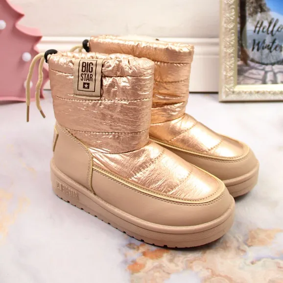 Girls' beige metallic snow boots Big Star KK374221