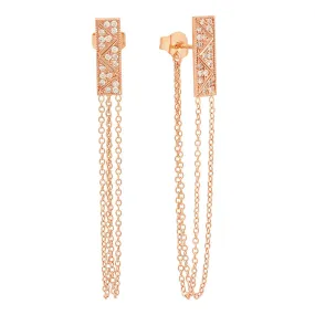 Golden Sparks Chain Stud Earrings