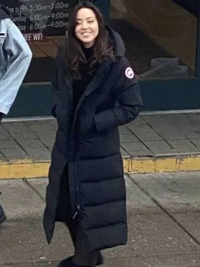 Happiest Season Aubrey Plaza Black Puffer Coat - New American Jackets