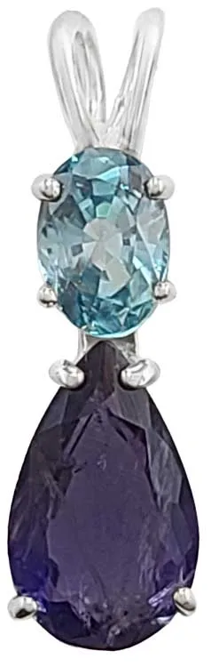 Iolite with Oval Cut Blue Zircon Special 2