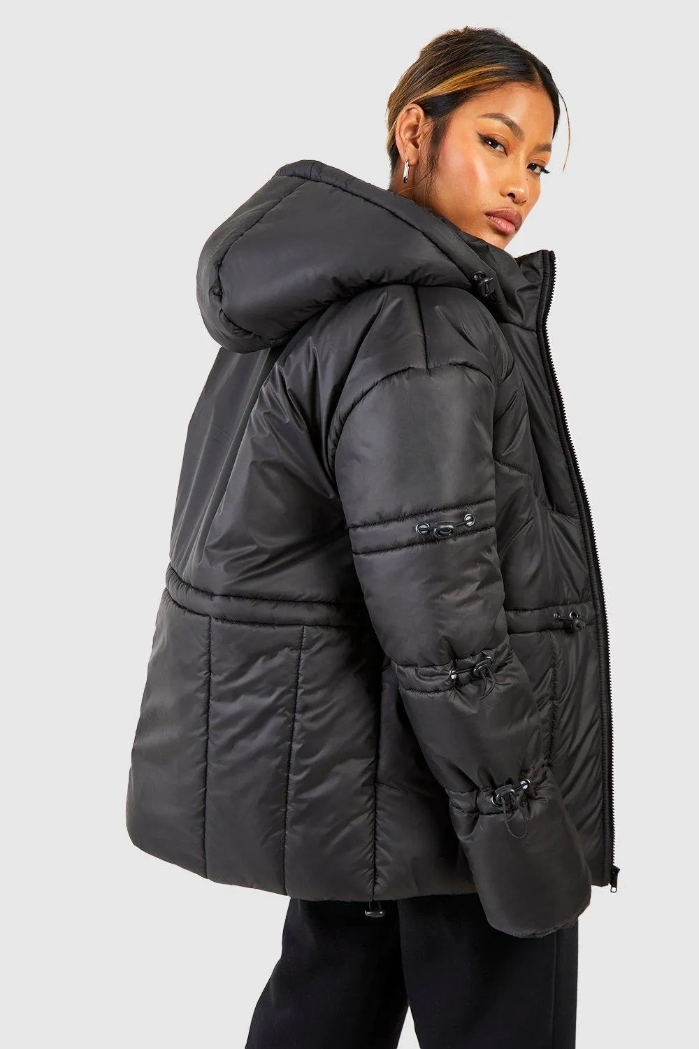 Jackets & Coats | Toggle Detail Hooded Puffer Jacket | boohoo