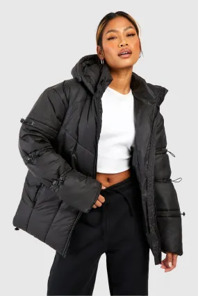 Jackets & Coats | Toggle Detail Hooded Puffer Jacket | boohoo