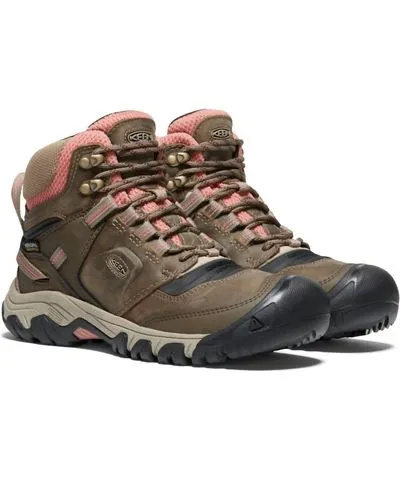 KEEN Women'S Ridge Flex Low Waterproof Shoes In Timberwolf/brick Dust