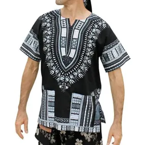 Men's 3D African Ethnic Primitive Tribal Dashiki Print Short Sleeve Shirt