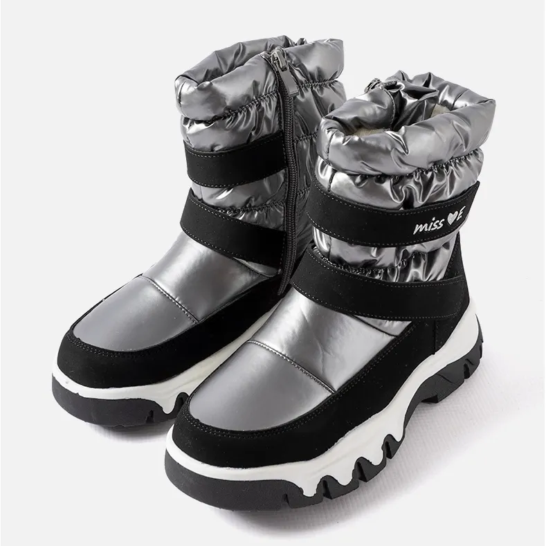 Miss Black and gray Staturano girls' snow boots