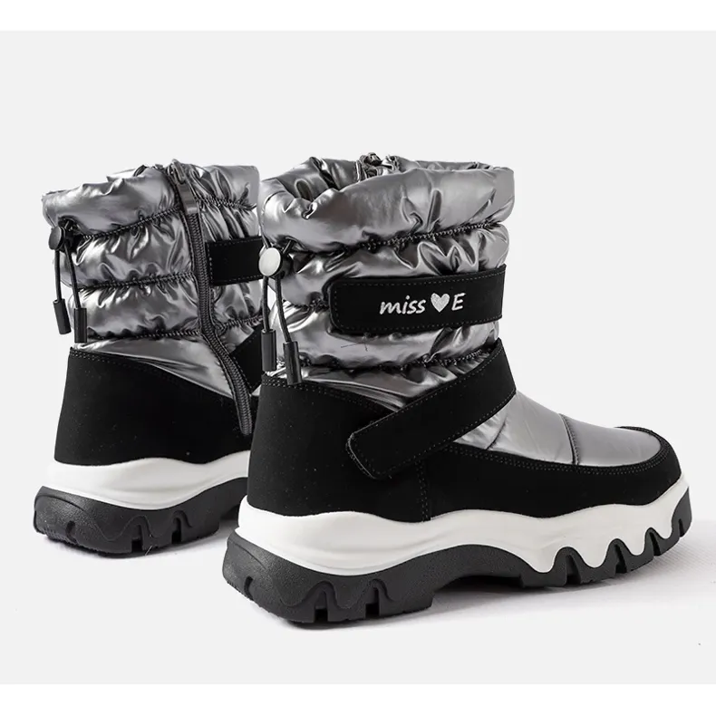 Miss Black and gray Staturano girls' snow boots