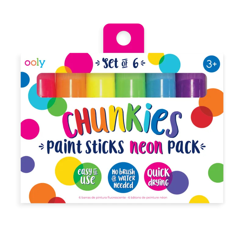 ooly - Chunkies Paint Sticks - Neon Pack - Set of 6