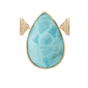 Teardrop Larimar Cabochon Centerpiece