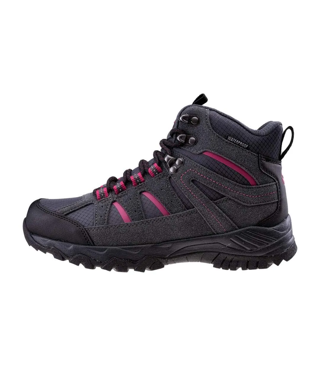 Womens/ladies ostan waterproof shoes dark grey/sangria Hi-Tec