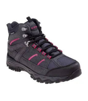 Womens/ladies ostan waterproof shoes dark grey/sangria Hi-Tec