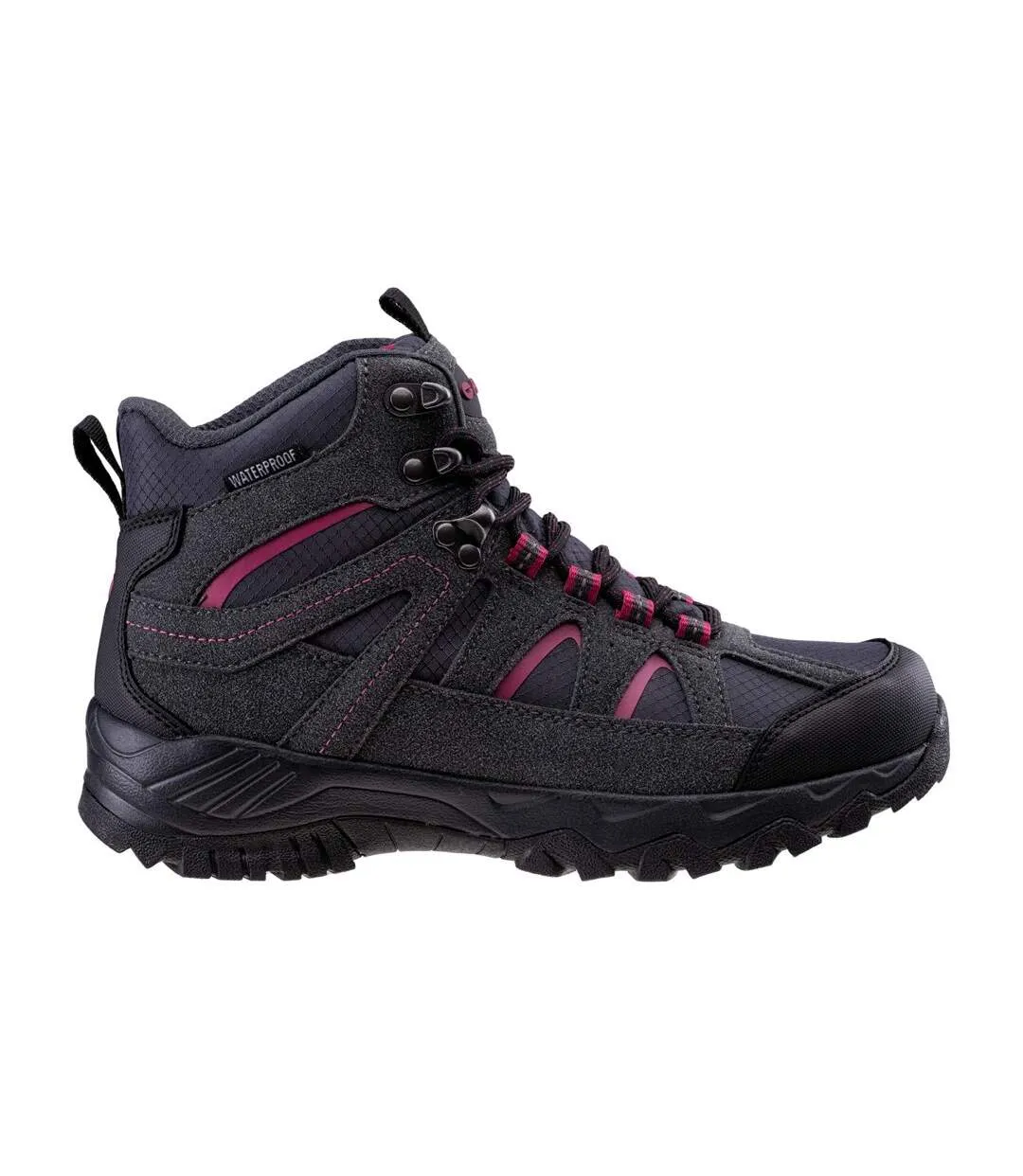 Womens/ladies ostan waterproof shoes dark grey/sangria Hi-Tec