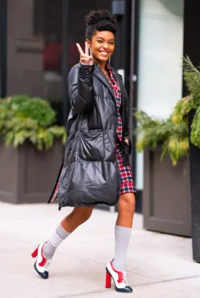 Yara Shahidi Black Puffer Coat - The Puffer Jackets